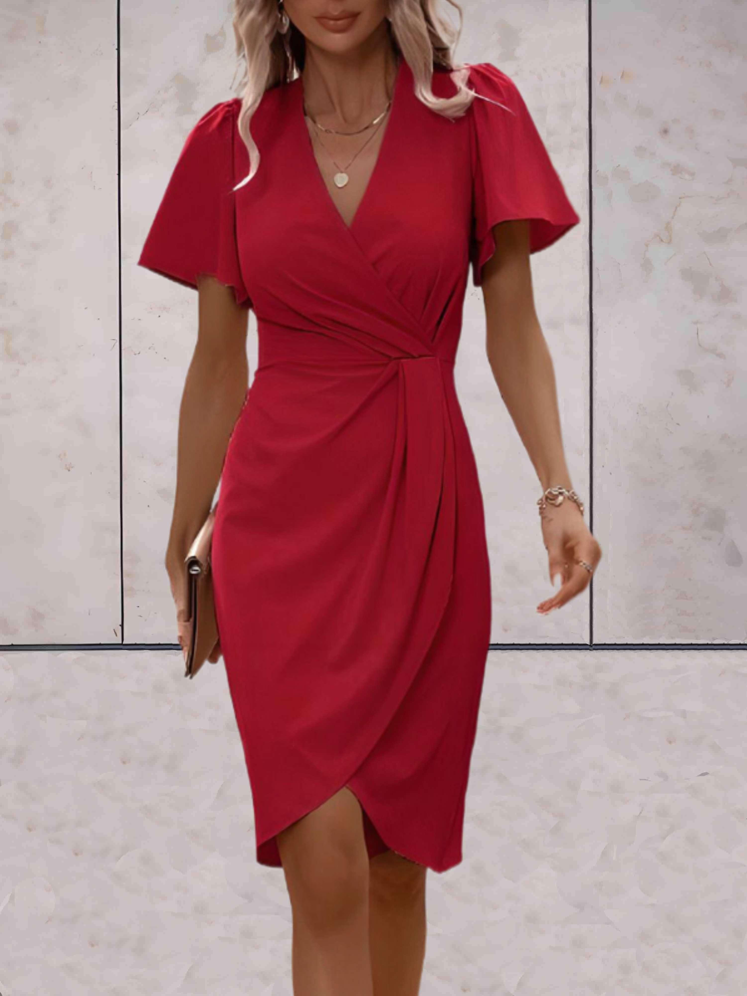 Classic wrap dress with V-neckline