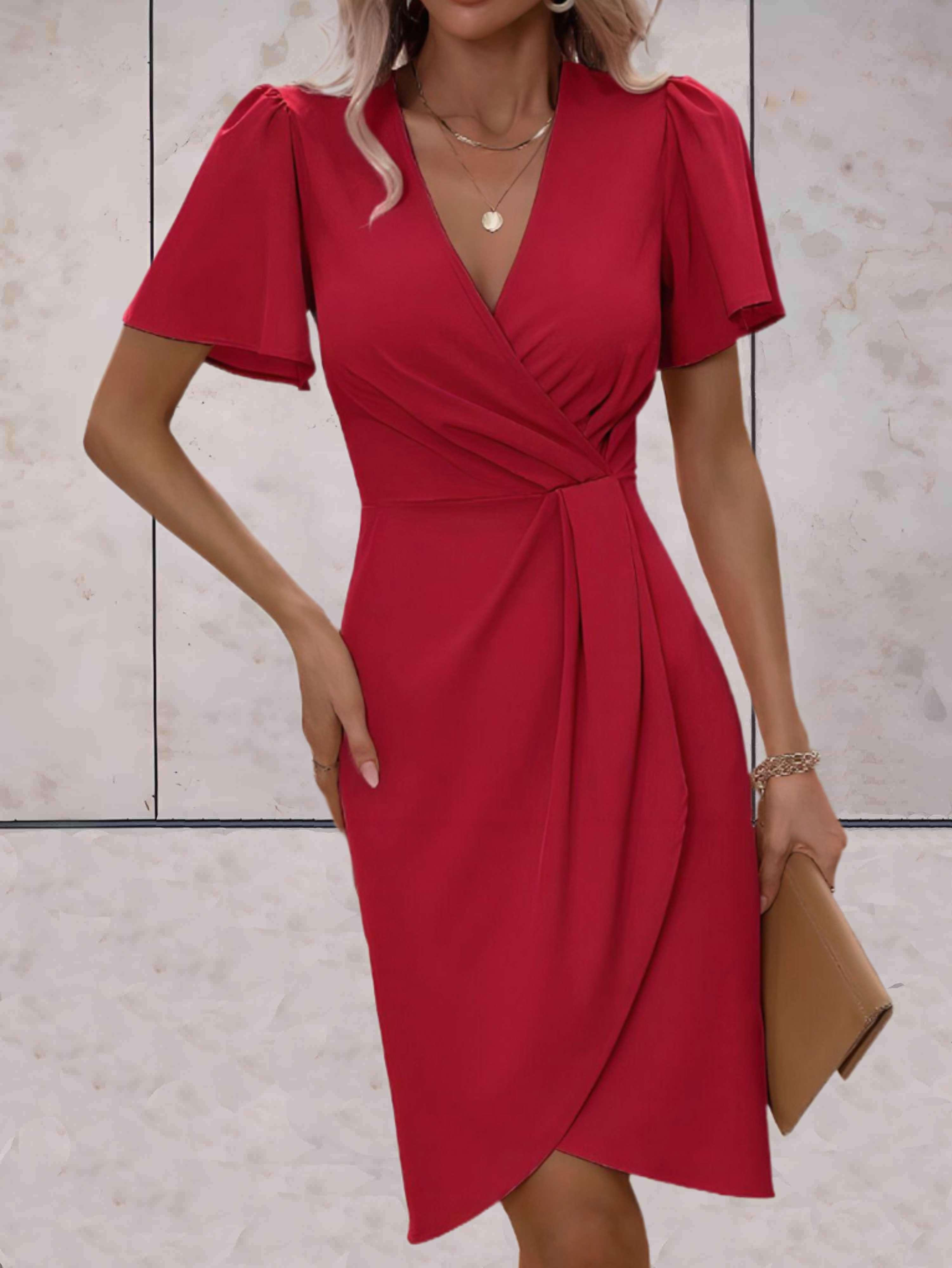 Classic wrap dress with V-neckline